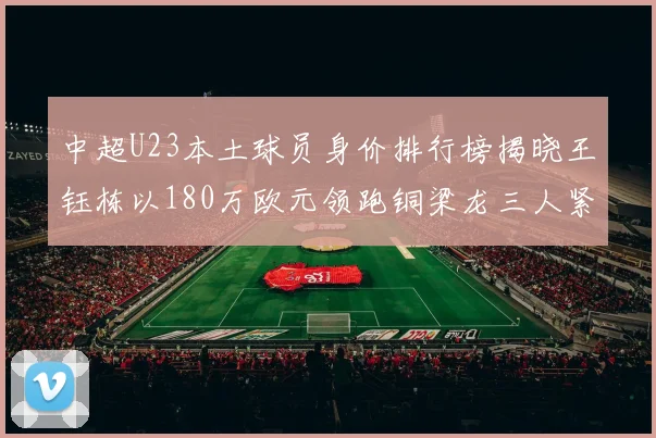中超U23本土球员身价排行榜揭晓王钰栋以180万欧元领跑铜梁龙三人紧随其后
